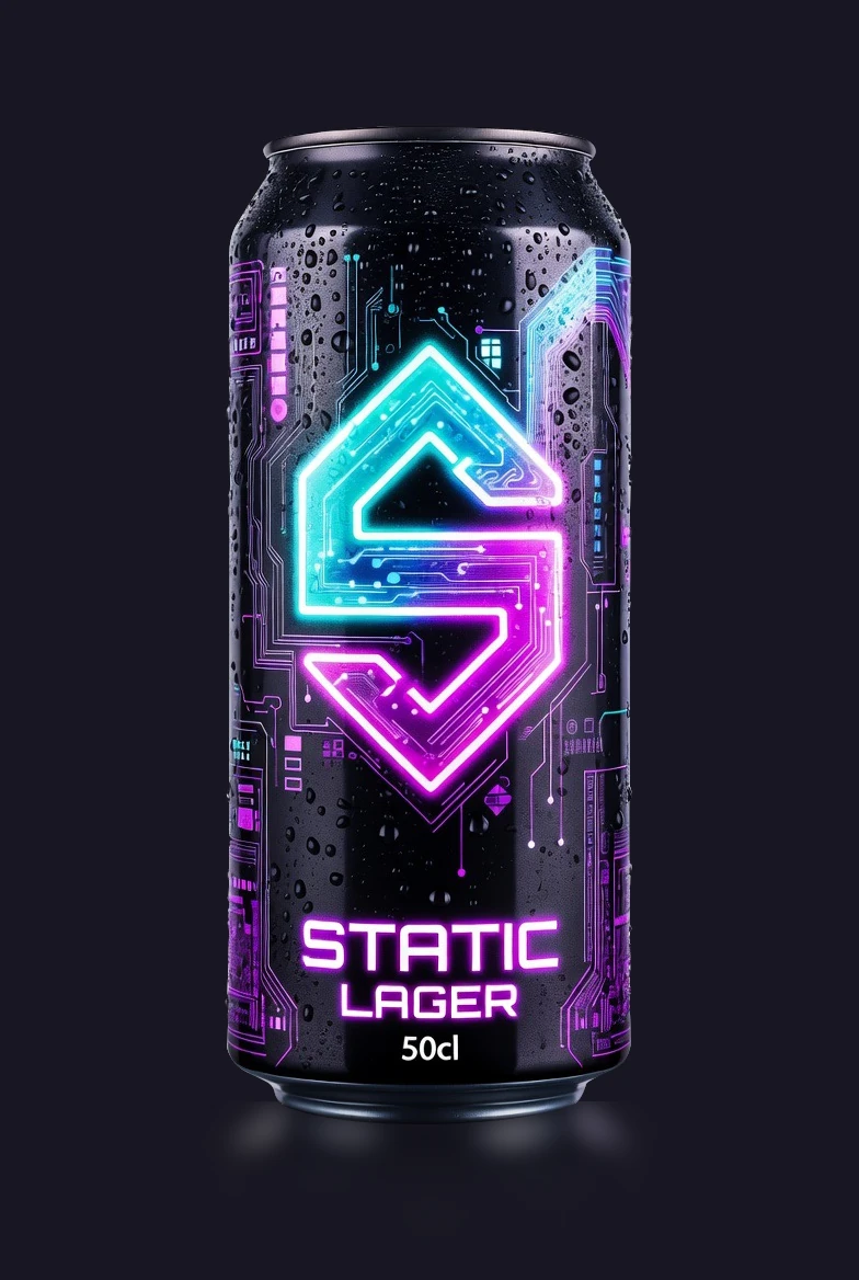 Canette de bière Static Lager 50cl