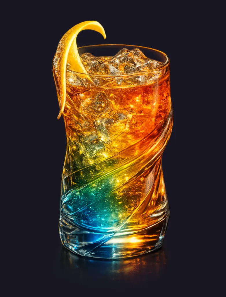 Cocktail Firewall servi dans un verre futuriste.