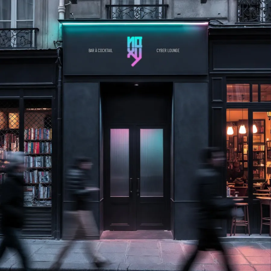 Façade du bar Noxy, Boulevard de l'Hôpital à Paris