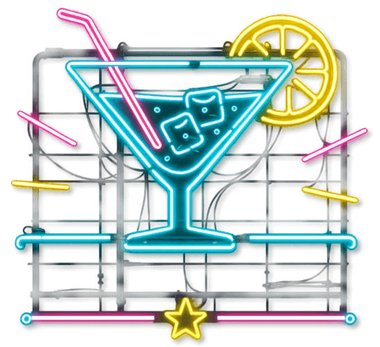 Enseigne néon de cocktail