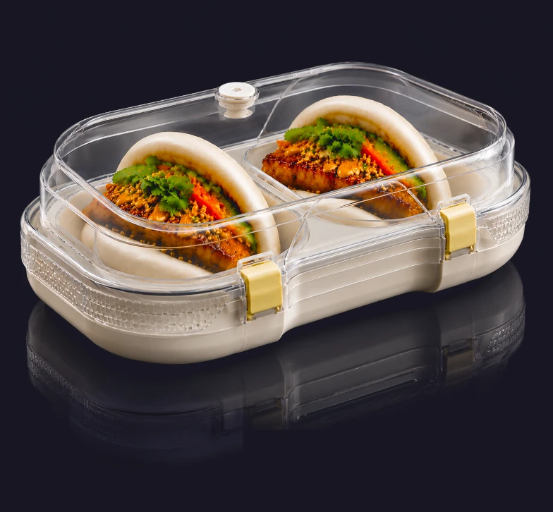 Baos dans un packaging futuriste